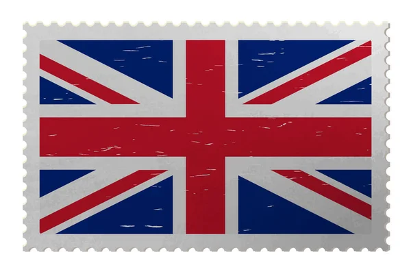 Britische Flagge Auf Alter Briefmarke Vektor — Stockvektor