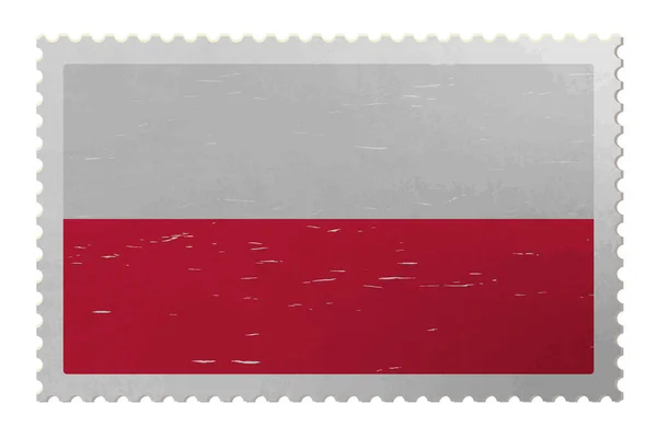 Bandeira Polónia Carimbo Correio Gasto Vetor — Vetor de Stock
