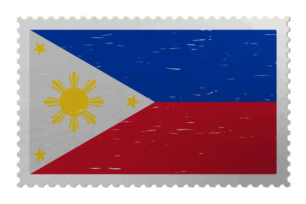 Bandera Filipinas Sello Postal Mala Calidad Vector — Archivo Imágenes Vectoriales