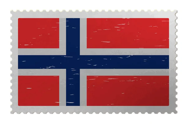 Bandeira Noruega Selo Postal Rasgado Vetor —  Vetores de Stock