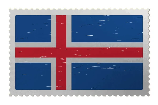 Bandera Islandia Sello Postal Mala Calidad Vector — Archivo Imágenes Vectoriales