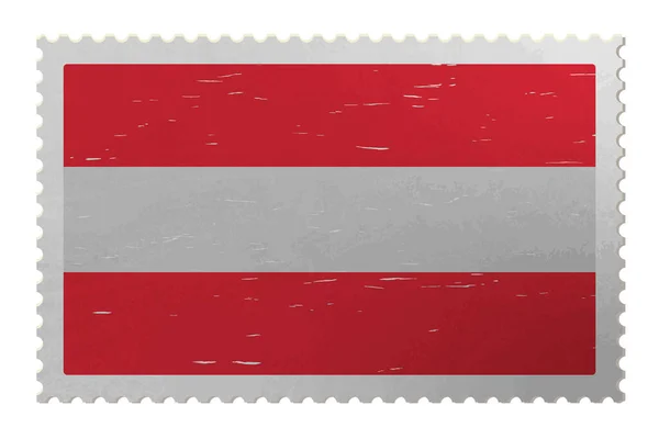 Avusturya Bayrağı Eski Püskü Posta Pulu Vektör — Stok Vektör
