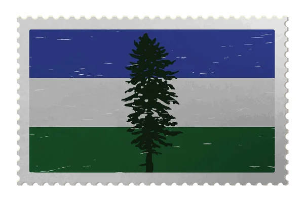 Bendera Cascadia Pada Perangko Lusuh Vektor Stok Ilustrasi 