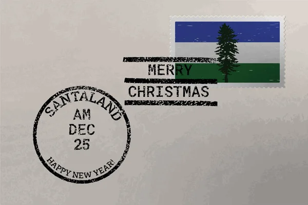Amplop Prangko Dengan Bendera Cascadia Natal Dan Tahun Baru Prangko Stok Ilustrasi Bebas Royalti