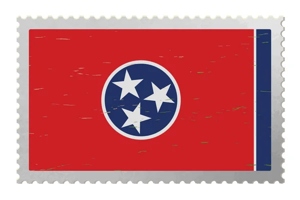 Tennessee Usa Vlag Oude Postzegel Vector — Stockvector