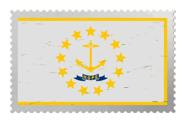 Rhode Island Usa Vlag Oude Postzegel Vector — Stockvector