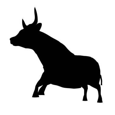 Siyah bir boğa silueti, vektör görüntüsü