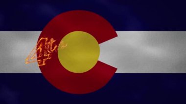 Colorado bayrak arka planı 4 Temmuz yangın harfleri, döngü