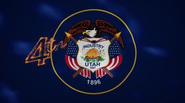 Utah 4 Temmuz yangın harfleri için bayrak arka planı, döngü