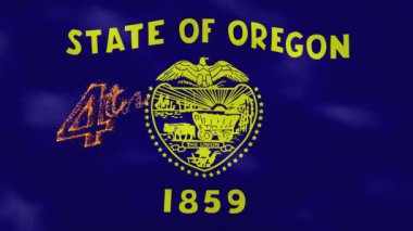 Oregon 4 Temmuz yangın harfleri için bayrak arka planı, döngü