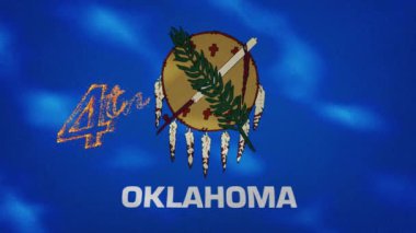 Oklahoma bayrak arka planı 4 Temmuz yangın harfleri, döngü