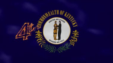 Kentucky bayrak arka planı 4 Temmuz yangın harfleri, döngü