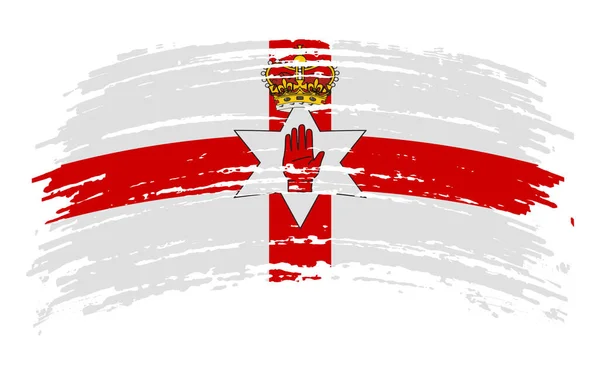 Флаг Северной Ирландии Мазком Гранжевой Кисти Векторное Изображение — стоковый вектор