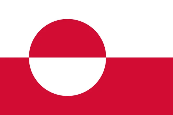 Grönland Bayrağı Gerçek Oranlar Renkler Vektör Resmi — Stok Vektör
