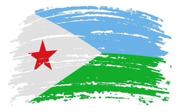 Djibouti Flag Grunge Brush Stroke Vector Image — Vettoriale Stock
