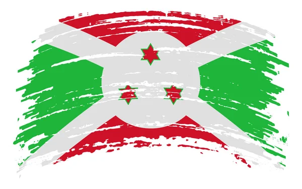 Burundi Flag Grunge Brush Stroke Vector Image — Vector de stock