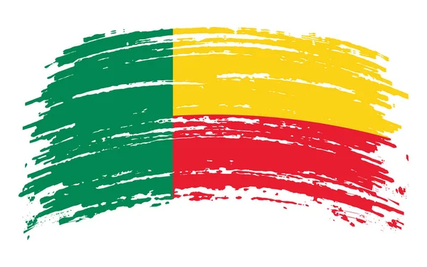 Benin Flag Grunge Brush Stroke Vector Image — Vector de stock