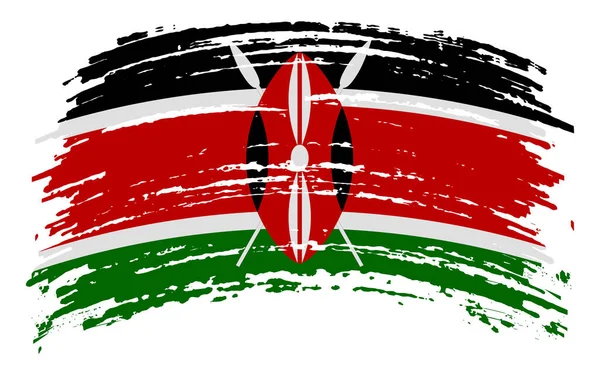 Kenya Flag Grunge Brush Stroke Vector Image — Stock Vector