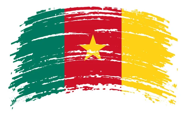 Cameroon Flag Grunge Brush Stroke Vector Image — Stockový vektor