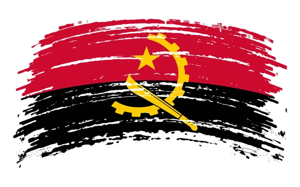 Angola Flag Grunge Brush Stroke Vector Image — Vector de stock