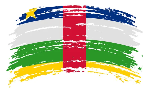 Σημαία Κεντροαφρικανικής Δημοκρατίας Grunge Πινελιά Διανυσματική Εικόνα — Διανυσματικό Αρχείο