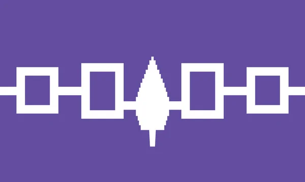 Iroquois Konfederasi Haudenosaunee Bendera Dalam Proporsi Nyata Dan Warna Gambar - Stok Vektor