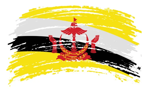 Bandeira Brunei Grunge Pincel Imagem Vetorial — Vetor de Stock