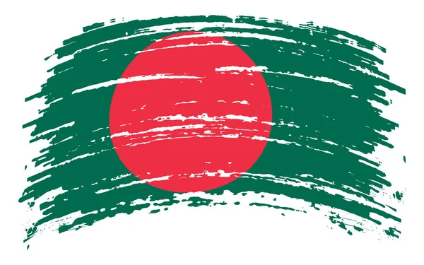 Drapeau Bangladesh Coup Pinceau Grunge Image Vectorielle — Image vectorielle