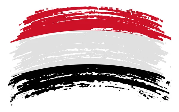 Yemen Flag Grunge Brush Stroke Vector Image — 스톡 벡터