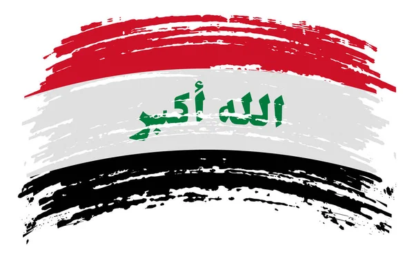 Irak Flagga Grunge Pensel Stroke Vektor Bild — Stock vektor