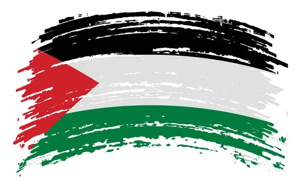 Bandera Palestina Pincelada Grunge Imagen Vectorial — Vector de stock