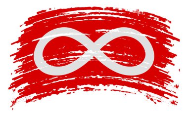 Grunge fırça darbesinde metis kırmızı bayrağı, vektör resmi