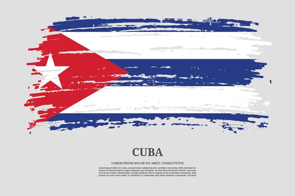 Drapeau Cuba Avec Effet Coup Pinceau Affiche Texte Information Fond — Image vectorielle