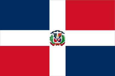 Dominik Cumhuriyeti bayrağı resmi renk ve oranlarda, vektör resmi