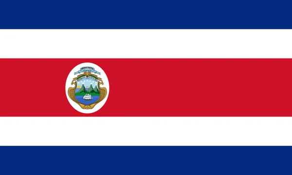 Σημαία Κόστα Ρίκα Επίσημα Χρώματα Και Αναλογίες Διανυσματική Εικόνα — Διανυσματικό Αρχείο