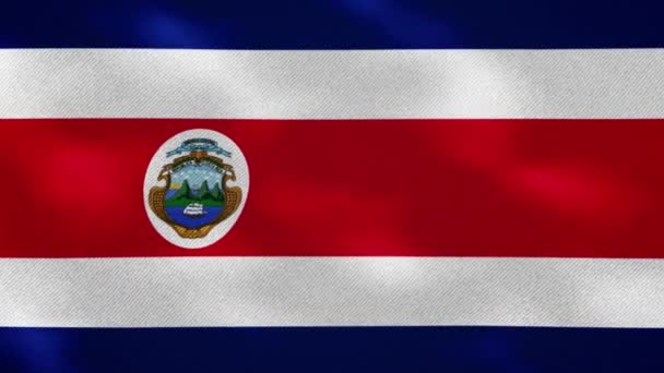 Costa Rica tela de bandera densa oscila, bucle de fondo — Vídeo de stock