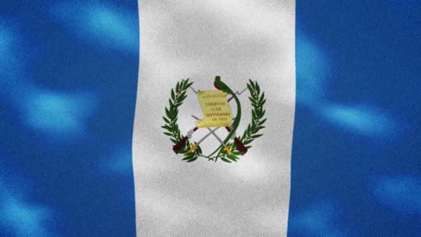 Guatemala tela de bandera densa oscila, bucle de fondo — Vídeo de stock