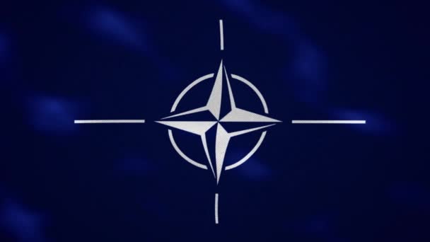 NATO-Flagge wackelt, Hintergrundschlaufe — Stockvideo