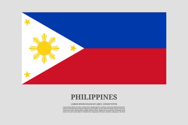 Filippinerna Flagga Och Information Textaffisch Vektor Bakgrund — Stock vektor