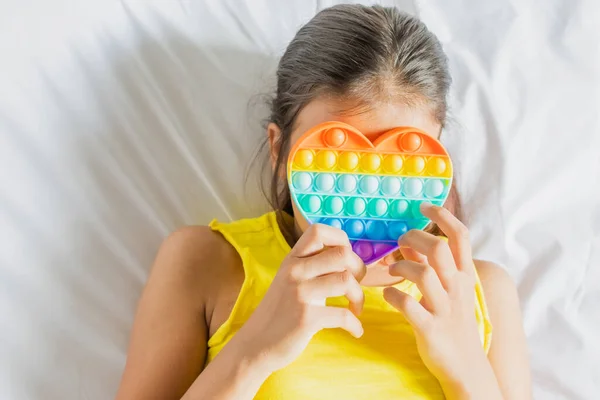 Brinquedos Sensoriais Stress Coloridos Empurram Para Mãos Miúdo Pop Brinquedo — Fotografia de Stock