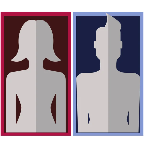 Avatar masculino y femenino — Vector de stock