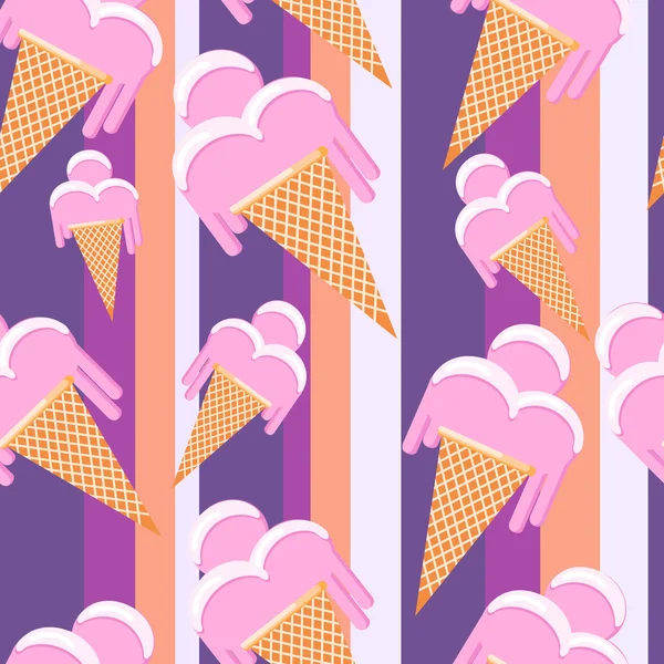 Розовое мороженое без швов . — стоковый вектор