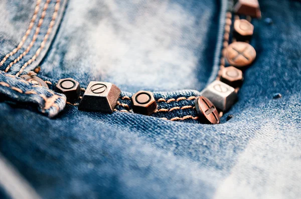 Jeans with metal rivets — Stock Photo, Image