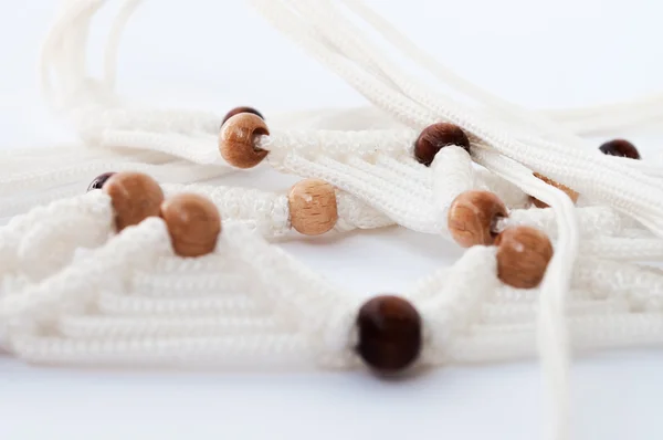 Macrame con perline di legno — Foto Stock