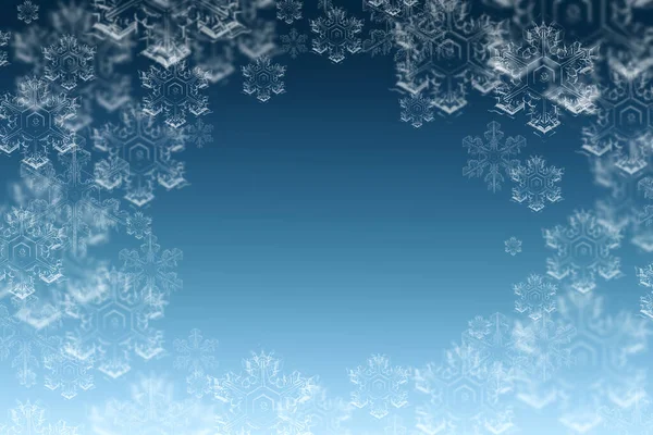 Abstract Blue Winter Background Snowflakes — Stock Photo, Image