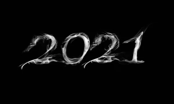 Güzel yangın numarası 2021 Siyah arka planda duman