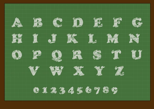 Schultafel mit einem Alphabet — Stockvektor