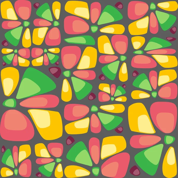 Modèle abstrait de tuiles colorées avec pierres décoratives, pétales — Image vectorielle
