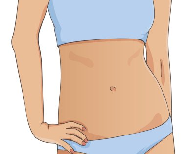 slim woman waist and arms clipart