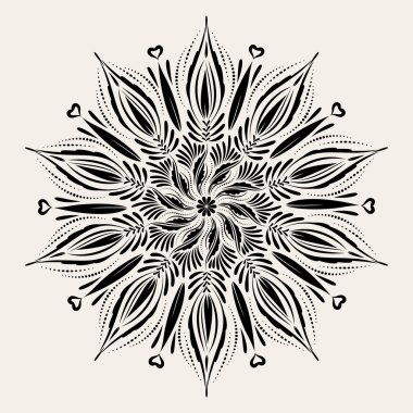 Vektör mandala. Dekoratif yuvarlak öğe boho tarzı.